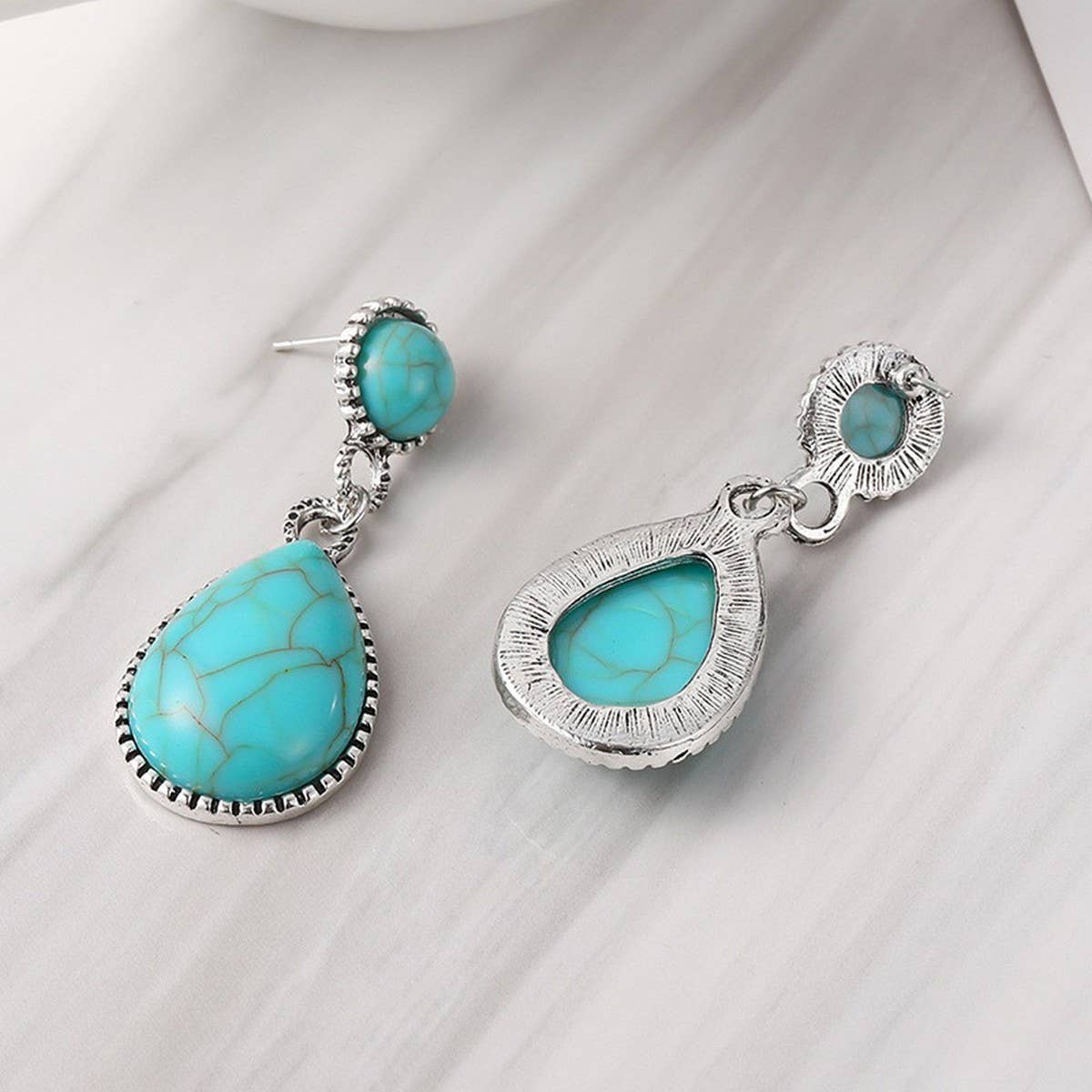 RETRO CREATIVE PATTERN WATER DROP EARRINGS_CWAJE2011