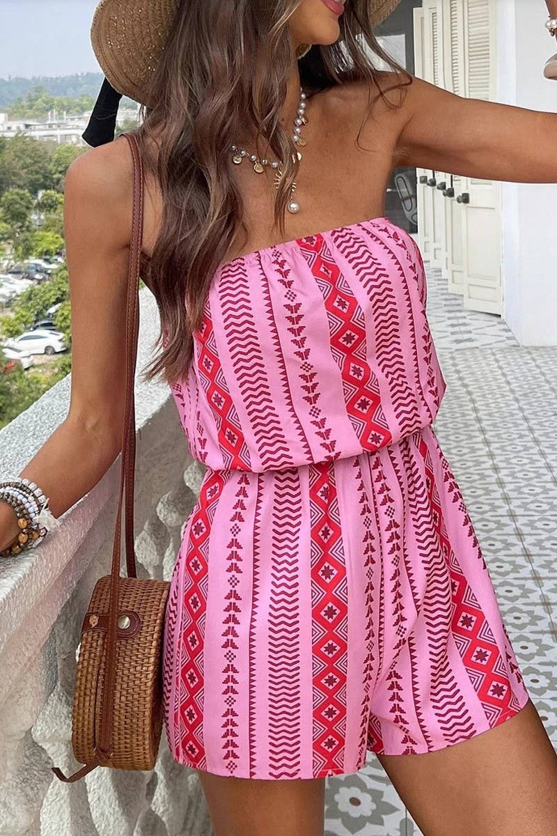 CWSJS00255_VACATION HAWAIIAN PRINT STRAPLESS JUMPSUIT