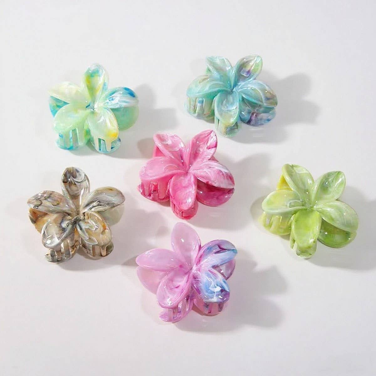 CWAHA07431_MARBLE FLOWER HAIR CLAW CLIP FOR WOMEN UPDO