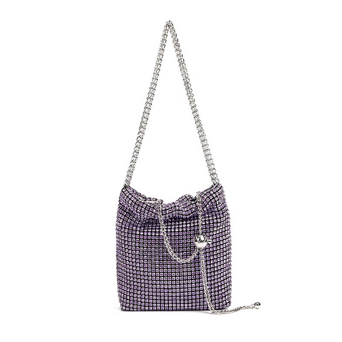 RHINESTONE SMALL GOLDEN BALL EVENING SHOULDER BAG_CWAB3605