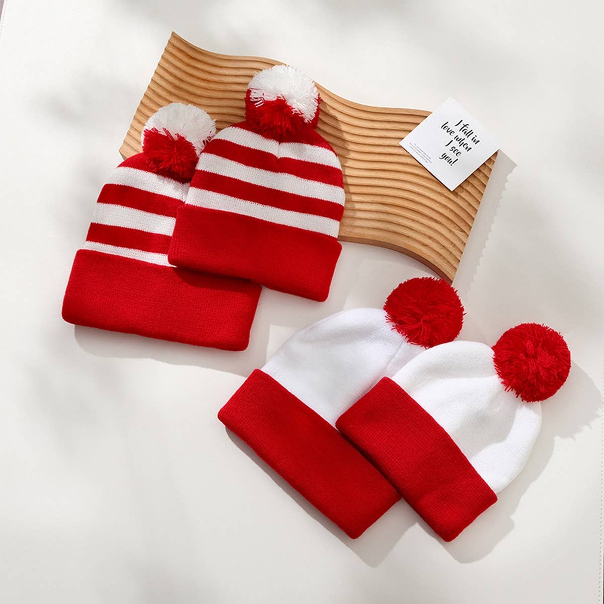 CWMS02754_CHRISTMAS STRIPED KNIT BEANIE HAT