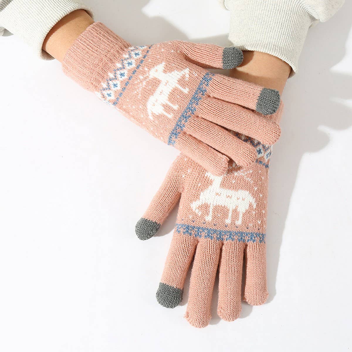 CWAG00573_UNISEX WINTER REINDEER TOUCHSCREEN GLOVES
