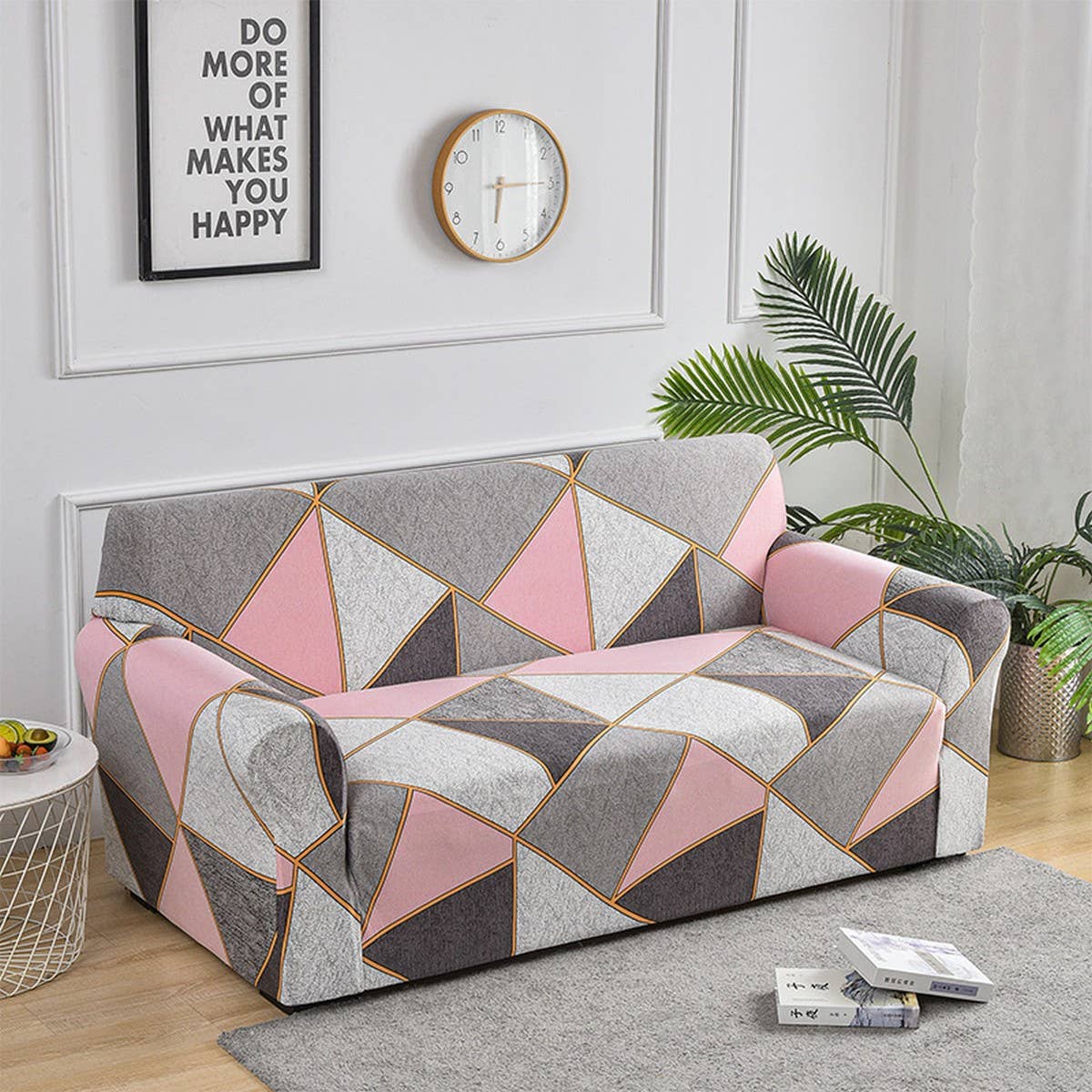 Printed Milk Silk Sofa Cover, Stretch & Full Fit_CWMM8325