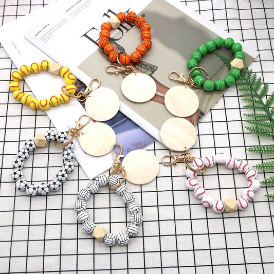 2024 PRINTED WOODEN BEAD BRACELET KEYCHAIN_CWMM1572