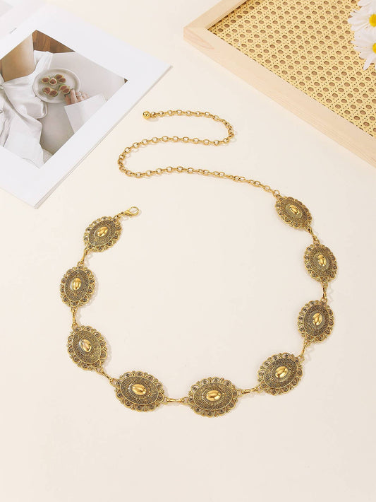 Metal fashionable adjustable waist chain