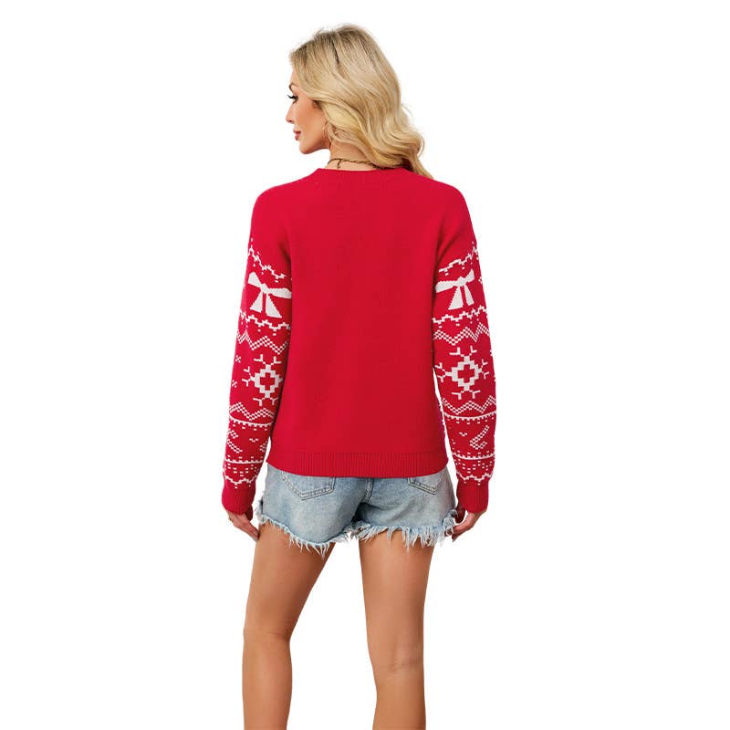 Christmas snowflake jacquard knitted sweater