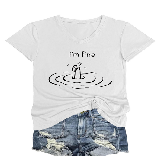 Casual Tee for Women ?œI?™m Fine??Statement Top_CWTTS1485