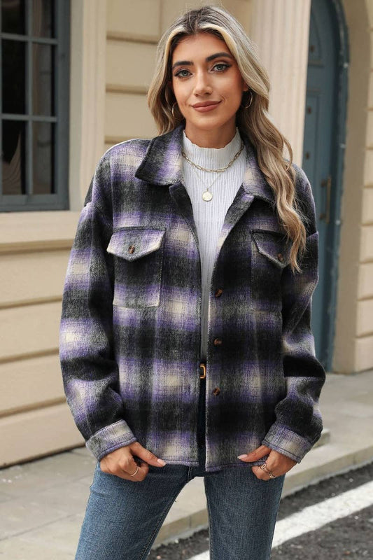 CWTSTL1708_AUTUMN LOOSE LONG-SLEEVED WOOLEN SHIRT JACKET