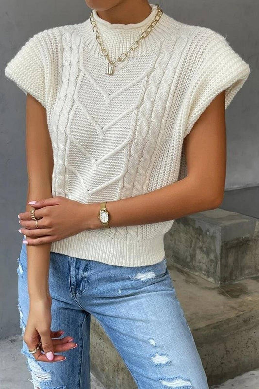 CWOSWSL0141_SOLID COLOR CASUAL TWISTED HIGH COLLAR VEST