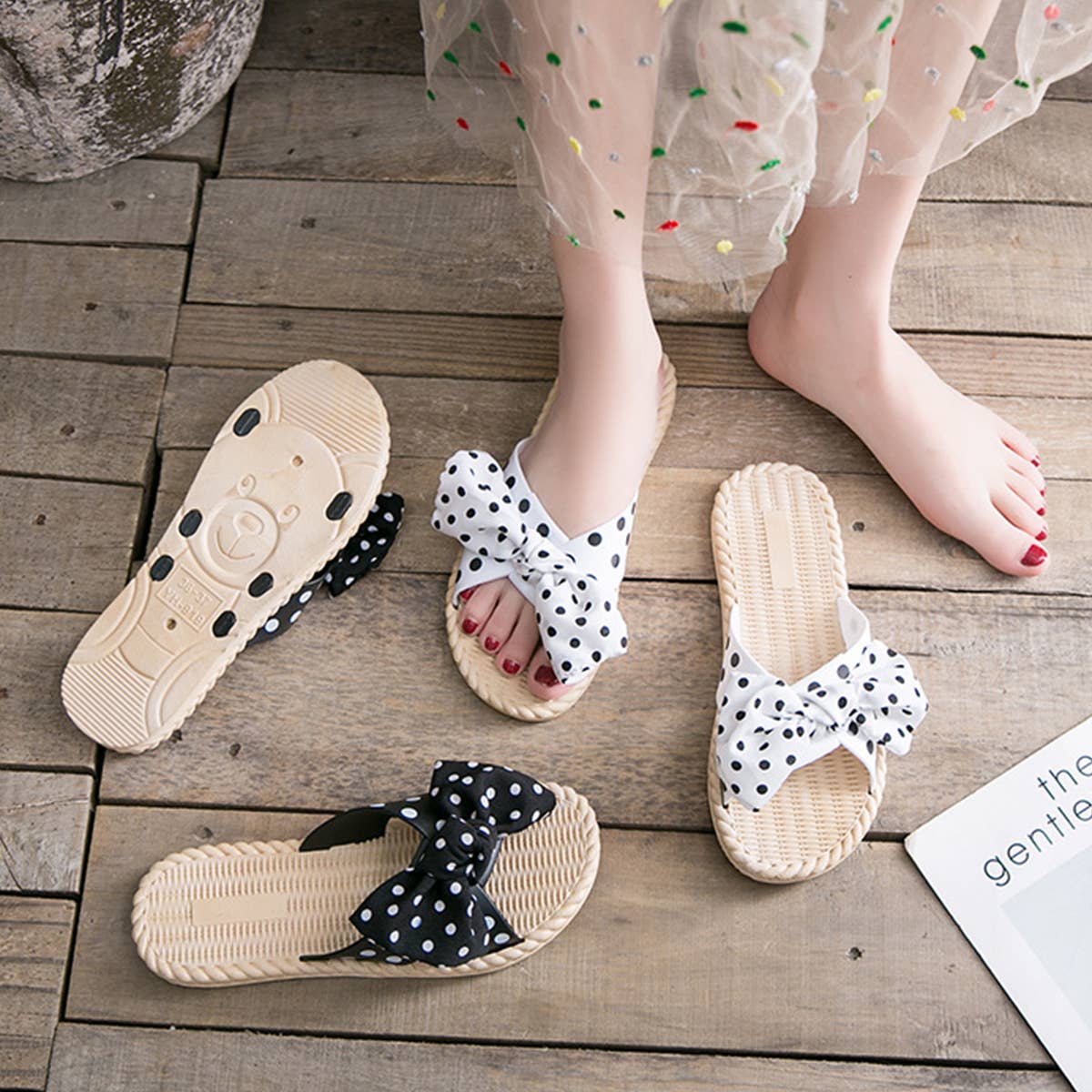 BOW DECORATED NON-SLIP SLIPPERS FOR WOMENS_CWSHS0675