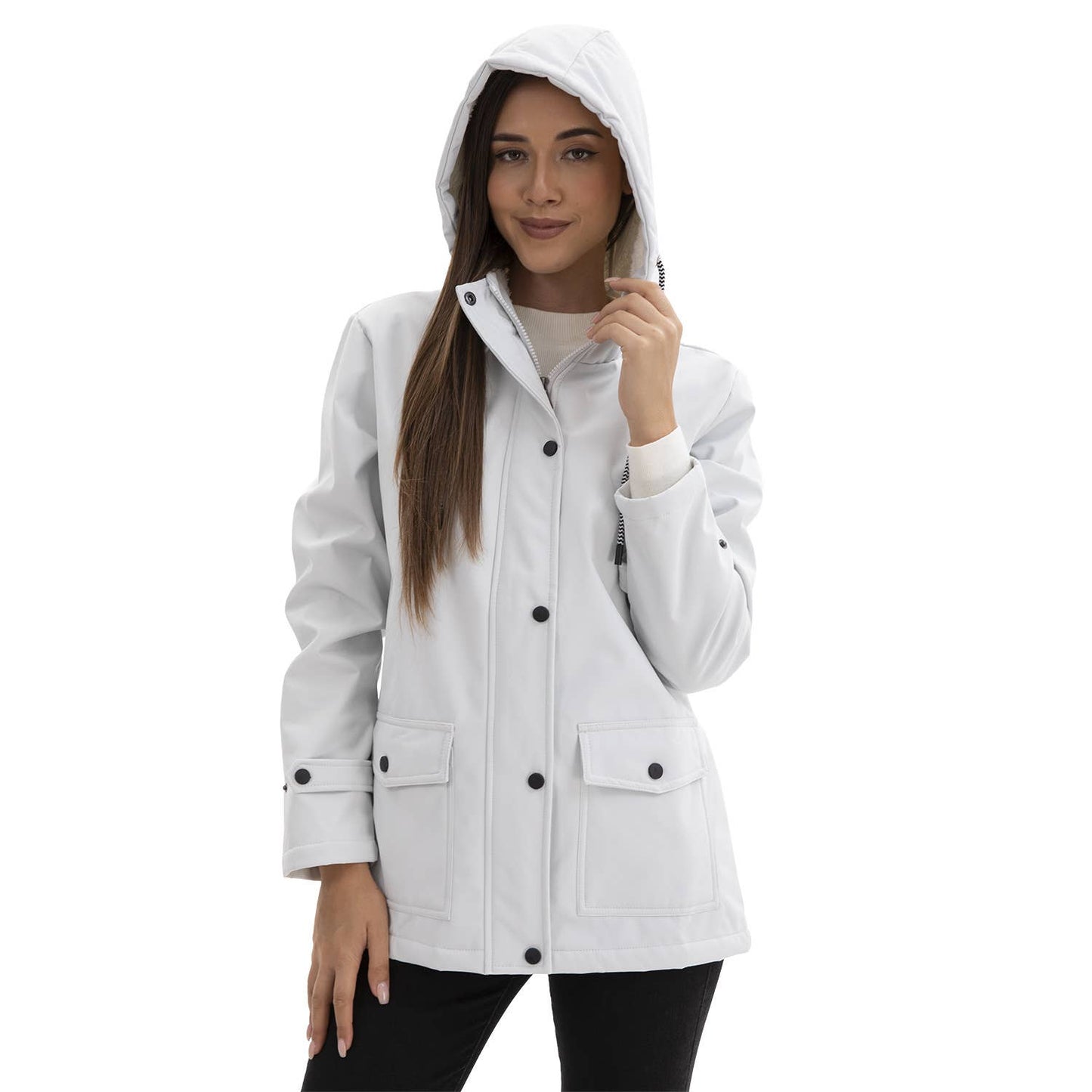 Composite fleece waterproof hooded jacket