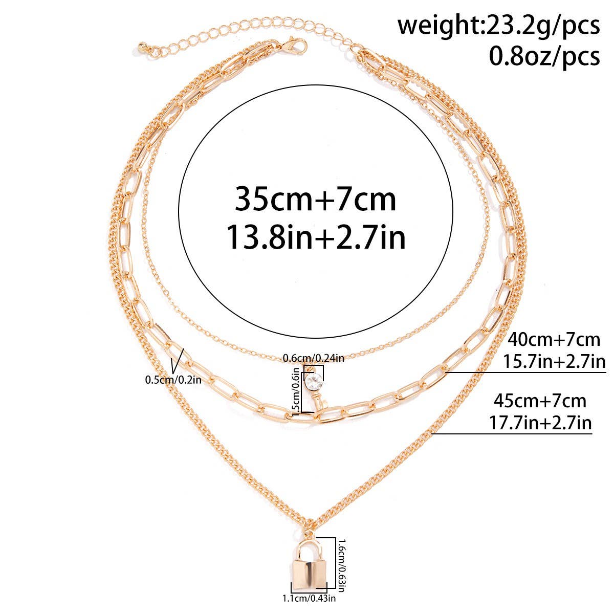 MINIMALIST LOCK KEY PENDANT NECKLACE