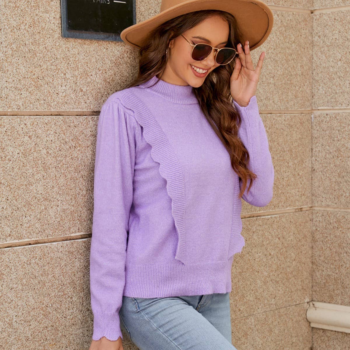 Casual crew-neck loose long-sleeved sweater base