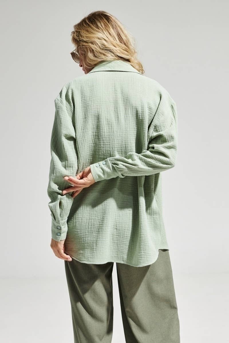 CWTSTL1617_AUTUMN COTTON CREPE LONG-SLEEVED SHIRT