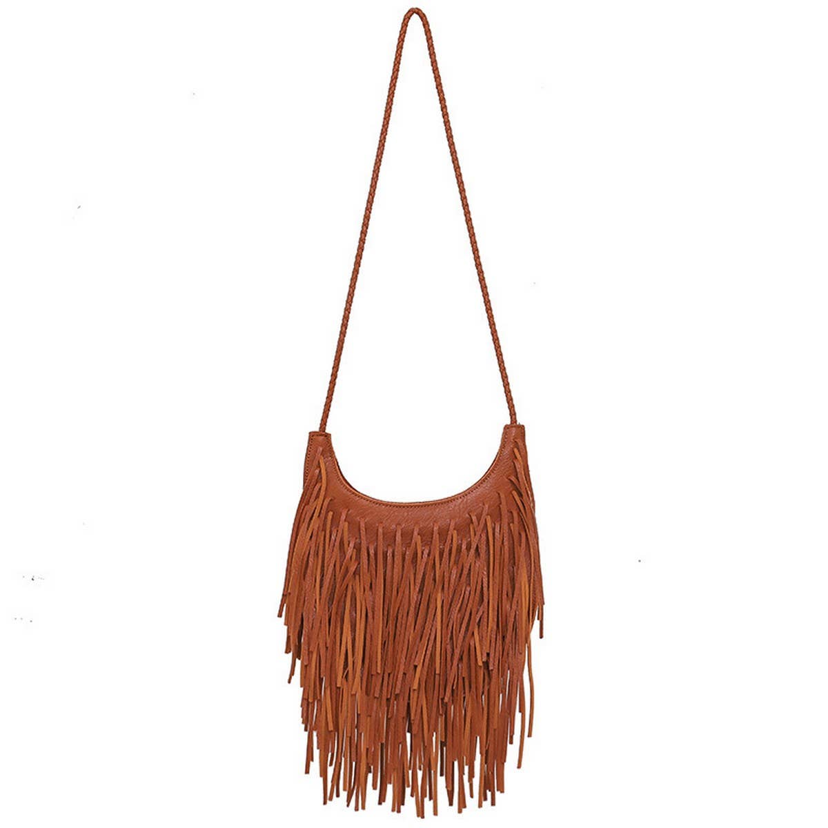 CWAB4542_SOFT LEATHER TASSEL SHOULDER BAG