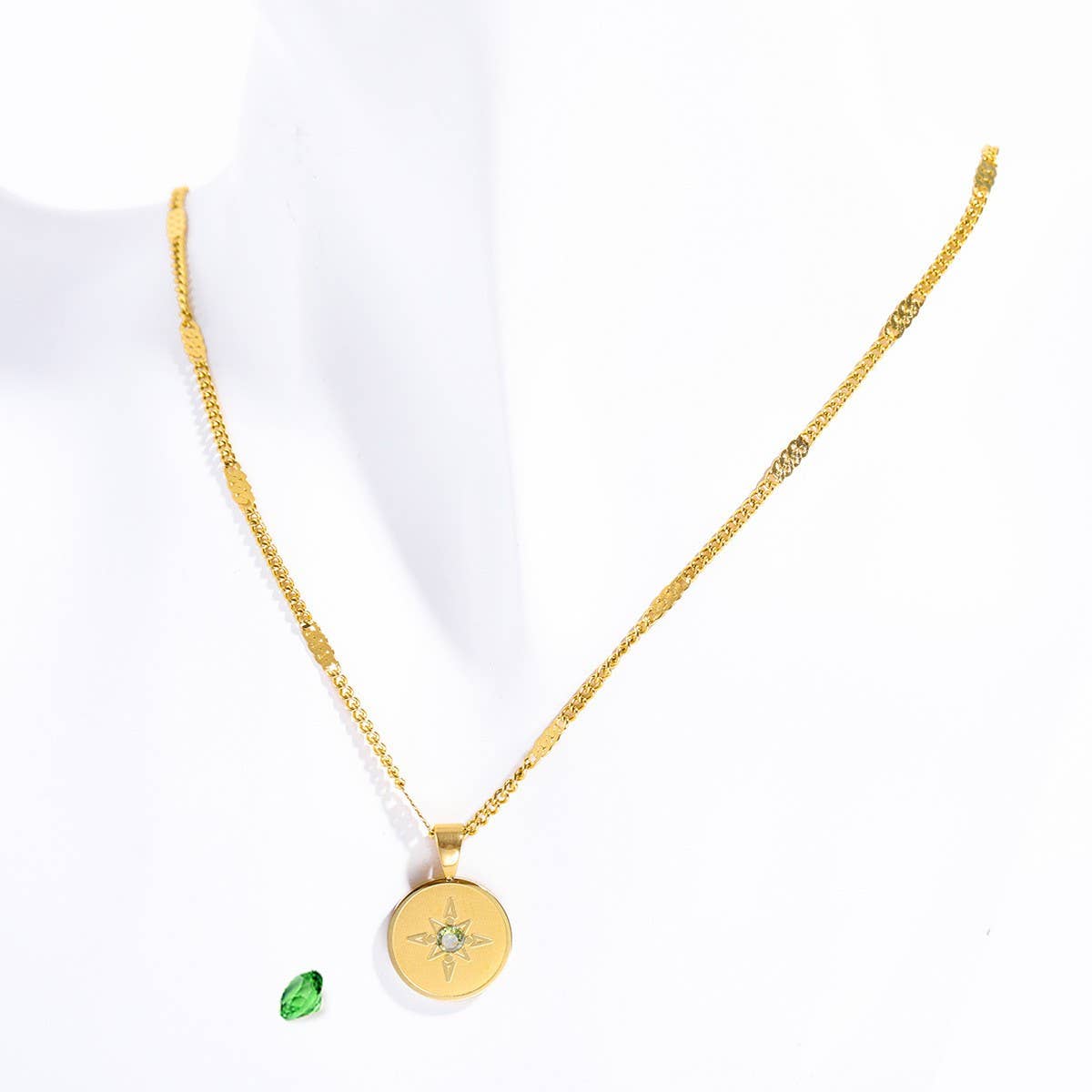 Stainless Steel 12 Birthstone Necklace_CWMM5587