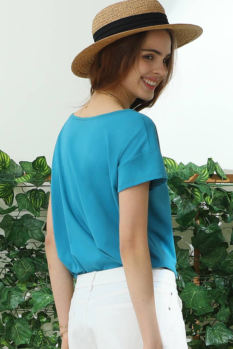 CWTTS701_ROUND NECK SHORT SLEEVE T SHIRT TUNIC TOP