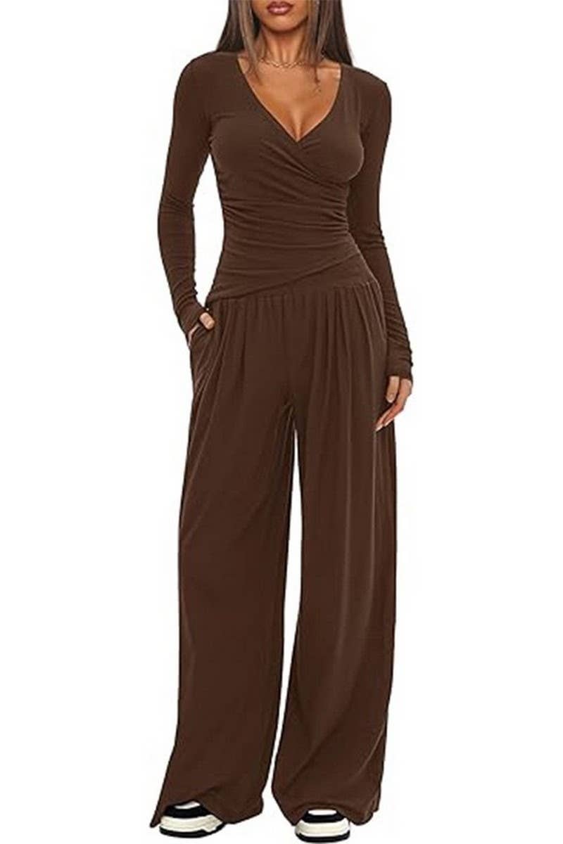 CWSTB00457_SOLID LONG SLEEVE TOP & WIDE LEG PANTS SET