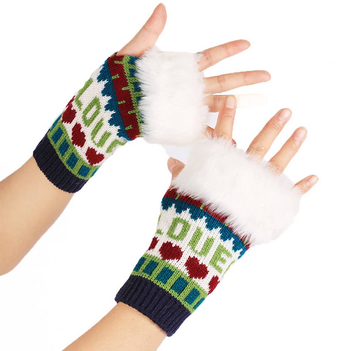 CWAG00535_WINTER KNIT  FINGERLESS WARM GLOVES