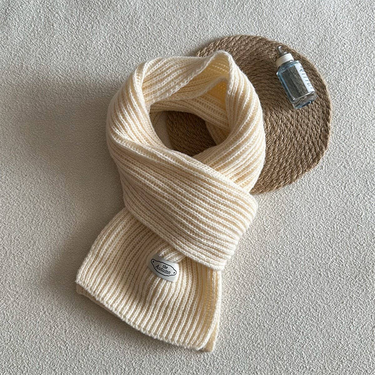 Solid Color Knit Scarf - Unisex Winter Essential_CWASC2280