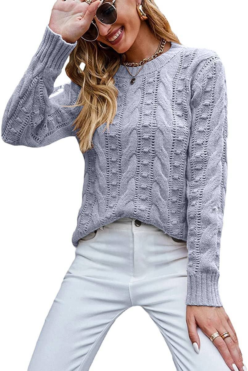 CWOSWL0815_ Long Sleeve Loose Neck Pullover Sweater
