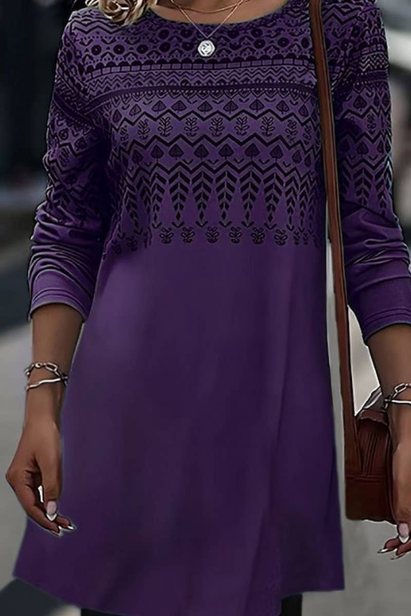 CWOSWL07564_BRUSHED LONG-SLEEVED PRINTED KNITTED PULLOVER