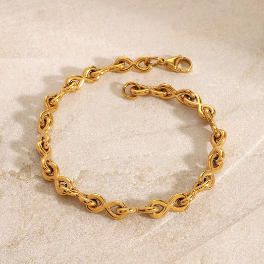 Minimalist Plain Chain Bracelet in Titanium Steel