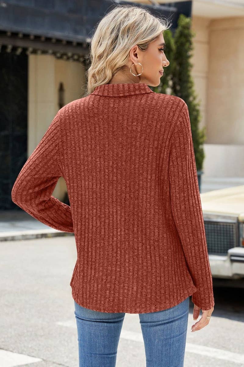 CWOSWL6560_WINTER POCKET LONG SLEEVE V-NECK SWEATER