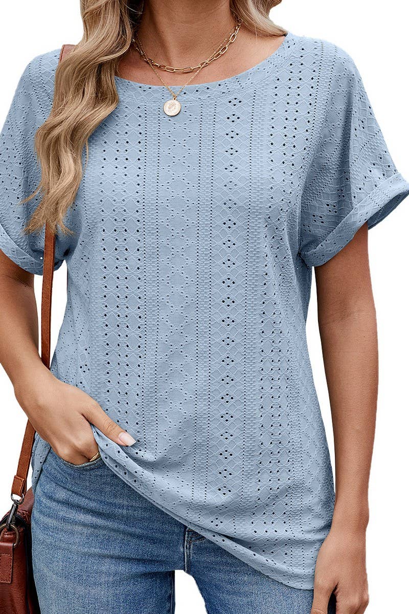 CWTTS1336_NEW SUMMER SOLID COLOR CASUAL SHORT SLEEVES