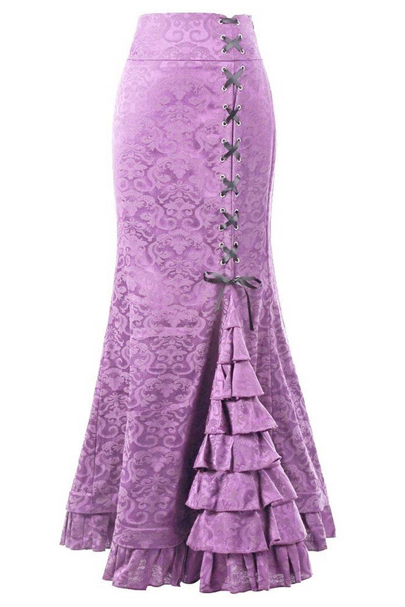 CWBLS00711_2024 HALLOWEEN STEAMPUNK MERMAID GOTHIC SKIRT