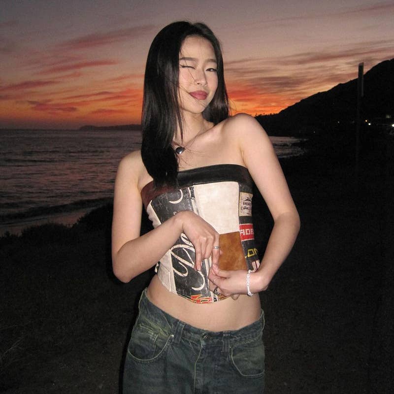 Colorblock Street Style Slim Fit Casual Top