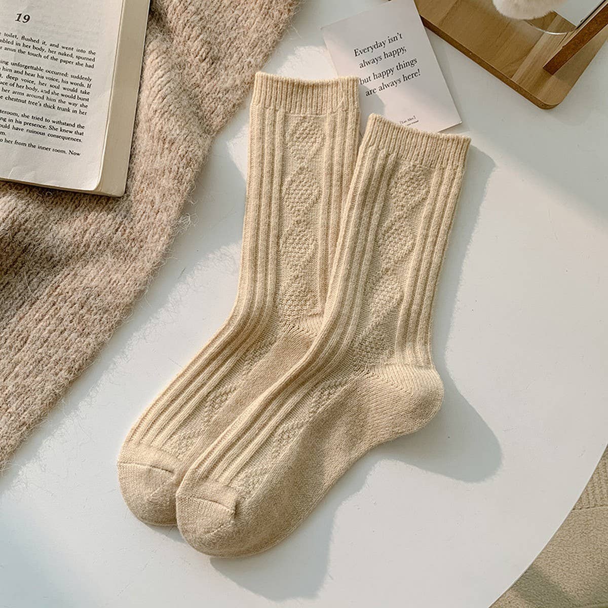 WOMEN'S WOOL SOCKS WARM WOMEN'S MID-CALF SOCKS