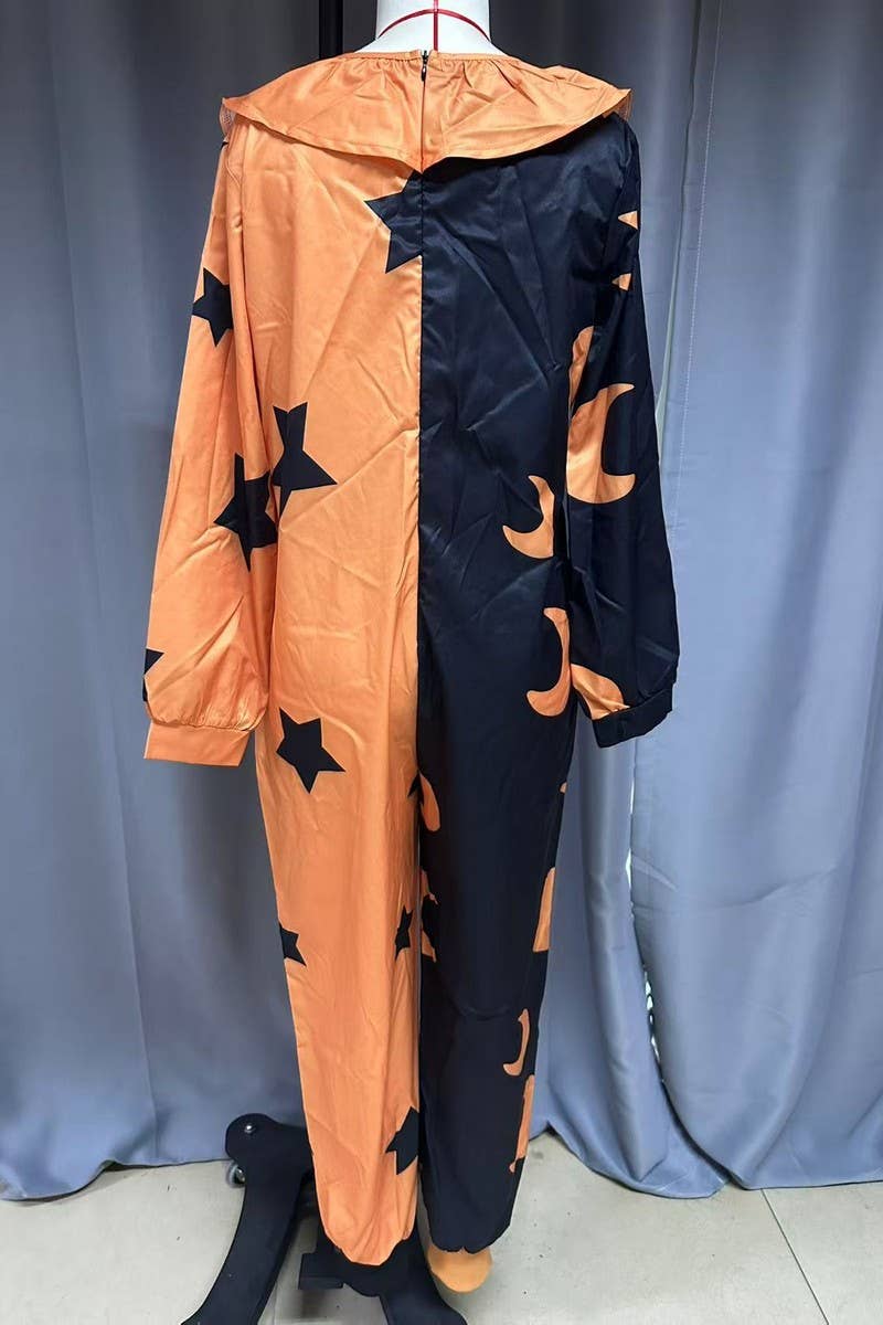 CWSJS00302_HALLOWEEN COSTUME PRINTED LONG-SLEEVED JUMPSUIT