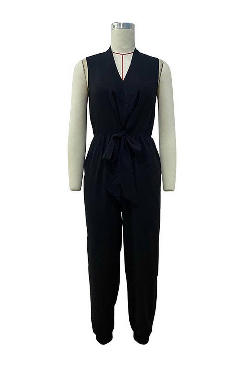 CWSJS0613_SLEEVELESS BLACK STRAPPY JUMPSUIT