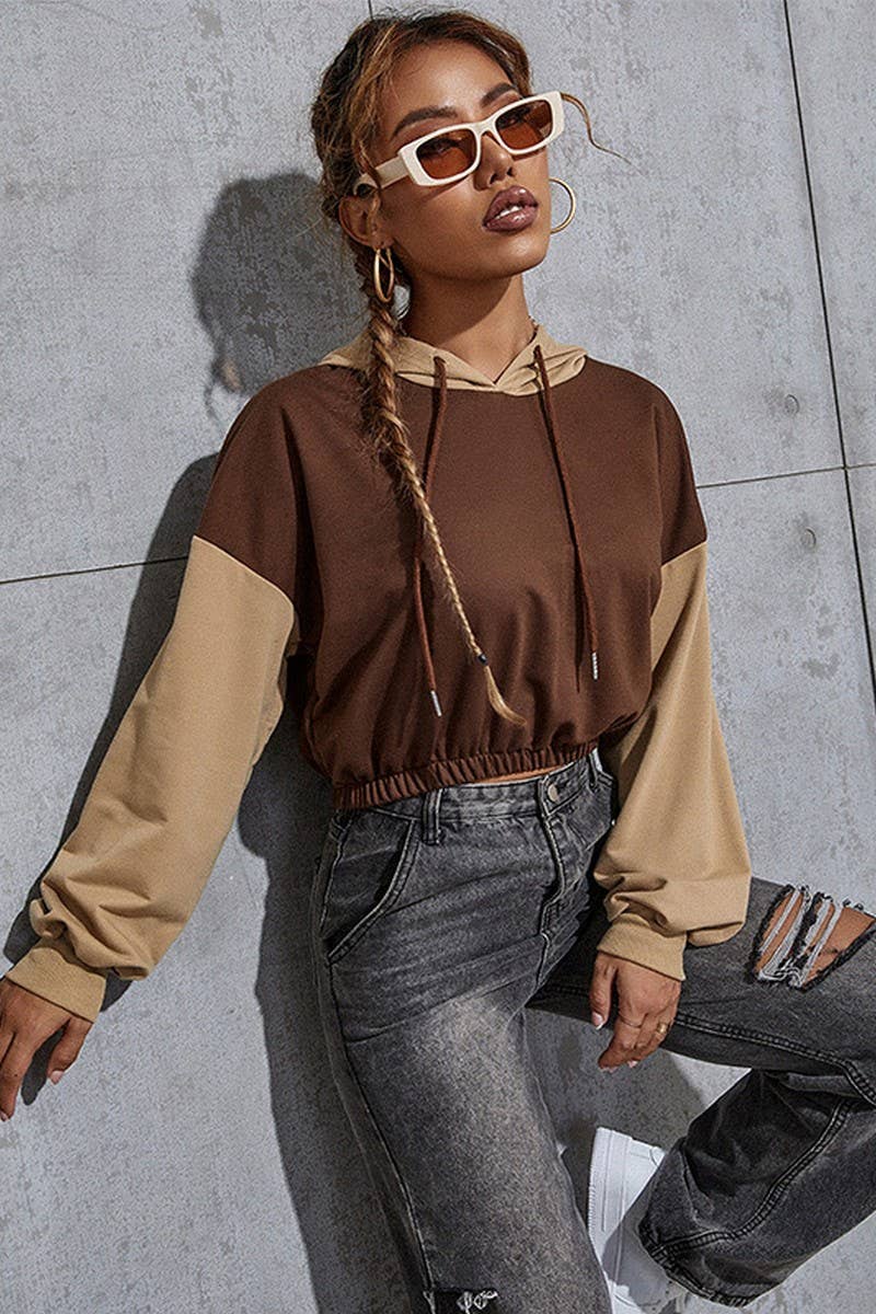 CWOHOL0383_Casual Long Sleeve Hoodie Knitted Top