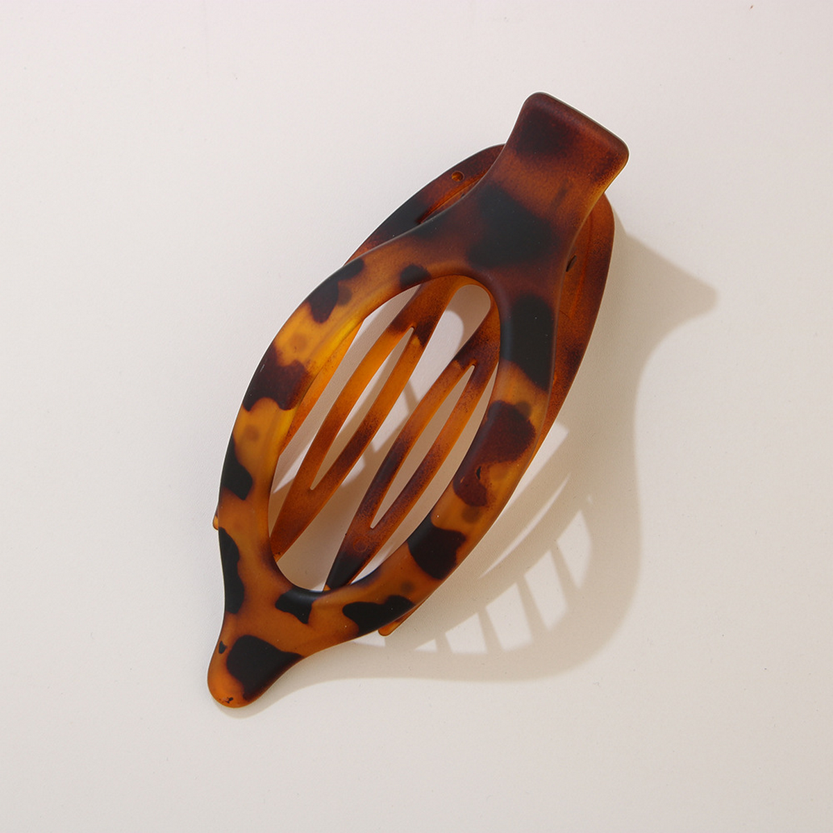 Glossy Matte Oval Hair Clip - Large Duckbill Style