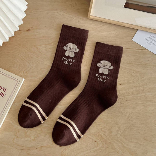 NEW AUTUMN MAILLARD CARTOON CUTE PUPPY SOCKS
