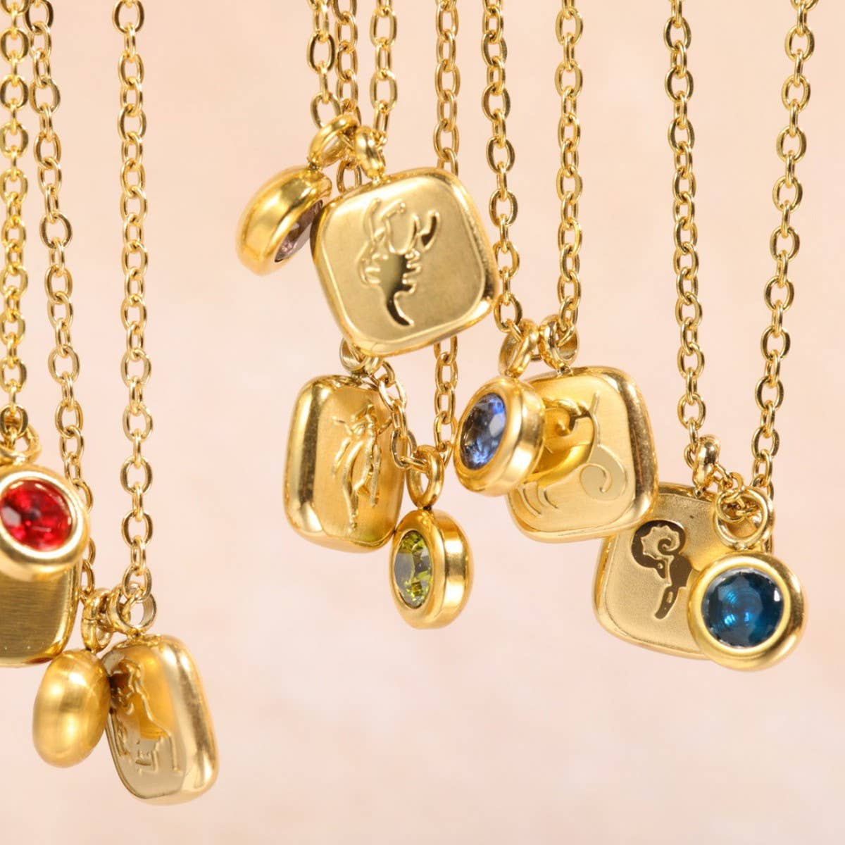 NEW RETRO 12 ZODIAC SIGN PENDANT NECKLACE