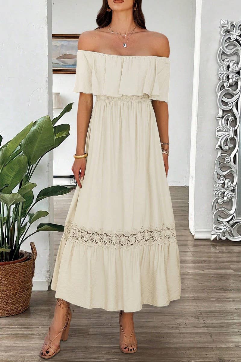 CWDMD5338_SUMMER CASUAL STYLE ONE SHOULDER WAIST DRESS