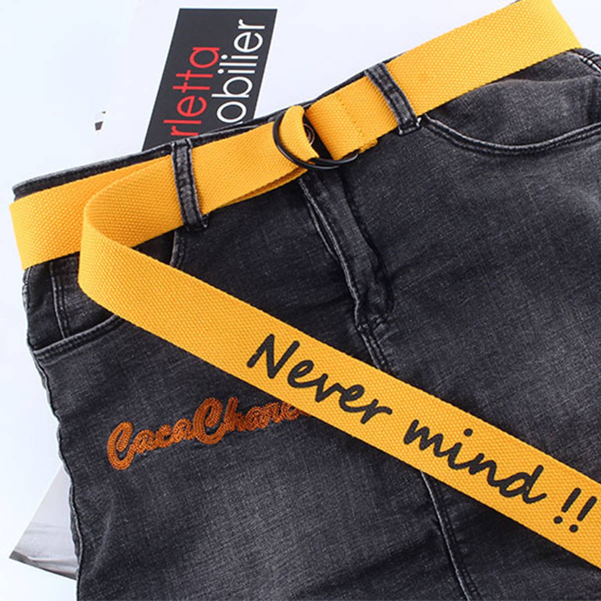 CWABE0959_SIMPLE CASUAL CANVAS DOUBLE BUCKLE BELT