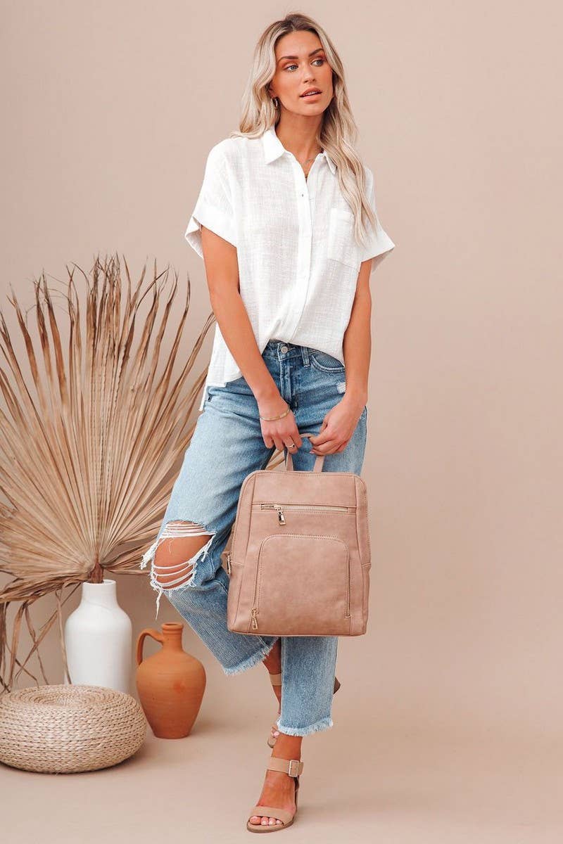 CWTBLS0793_COTTON AND LINEN CASUAL SIDE SLIT POCKET SHIRT