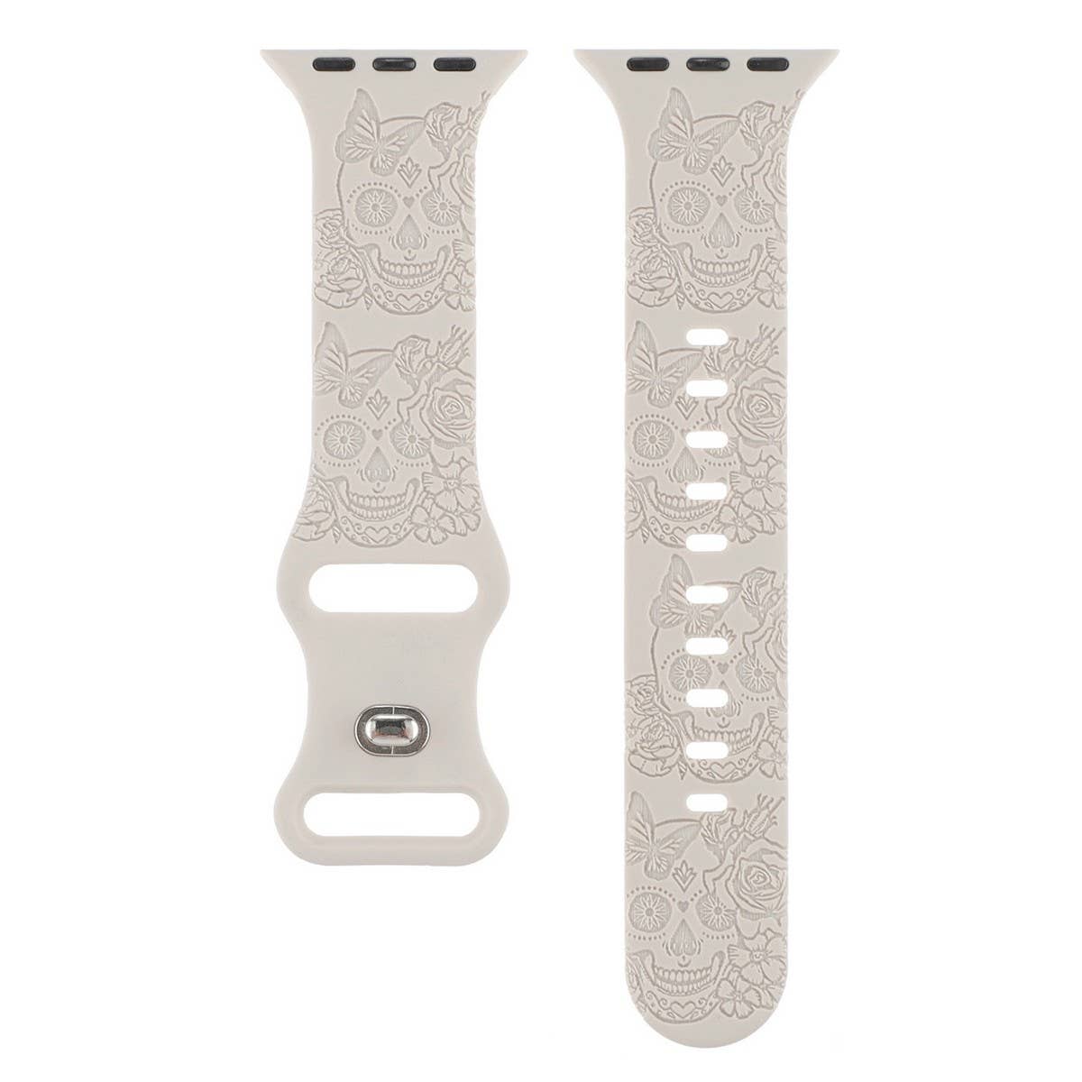 ENGRAVED CHECKERED SILICONE APPLE WATCH9-1 STRAP