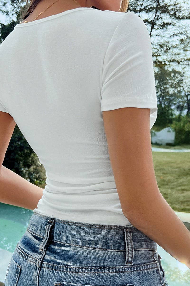 CWTTS1295_LEOPARD PRINT STAR KNITTED SHORT-SLEEVED T-SHIRT