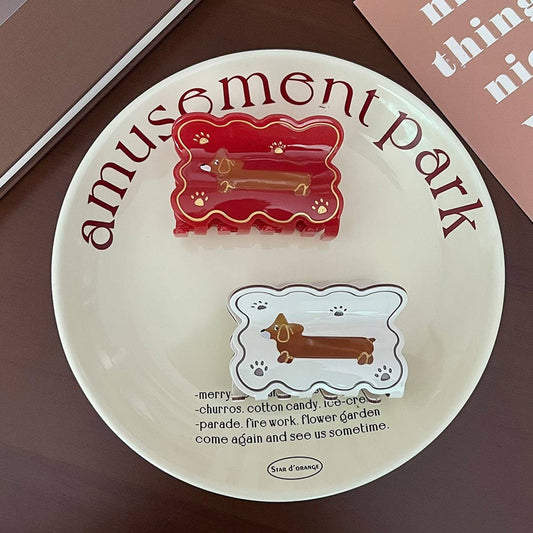Dachshund Acetate Hair Claw Cute Clip