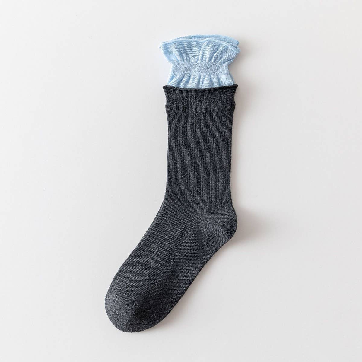 WOMEN'S CONTRAST COLOR CURLED COTTON SOCKS