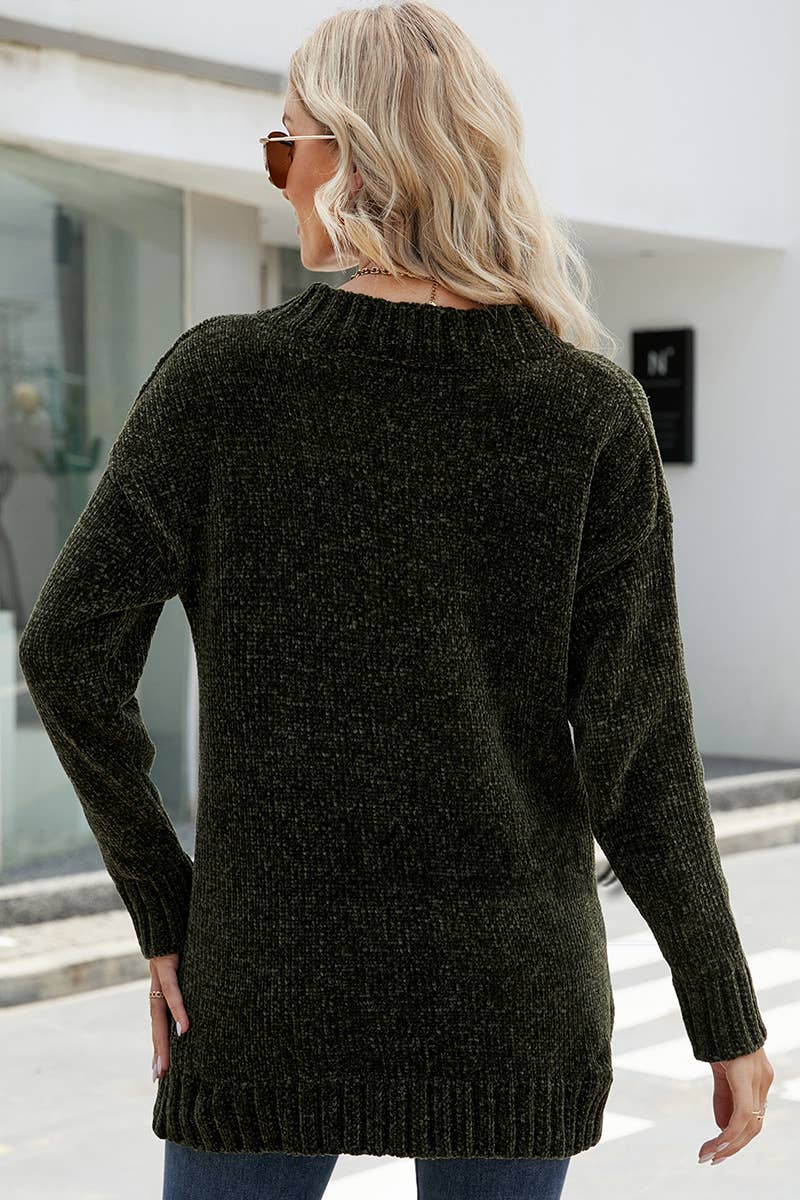 CWOSWL614 Oversized Off Shoulder Crew Neck Pullover  Sweater