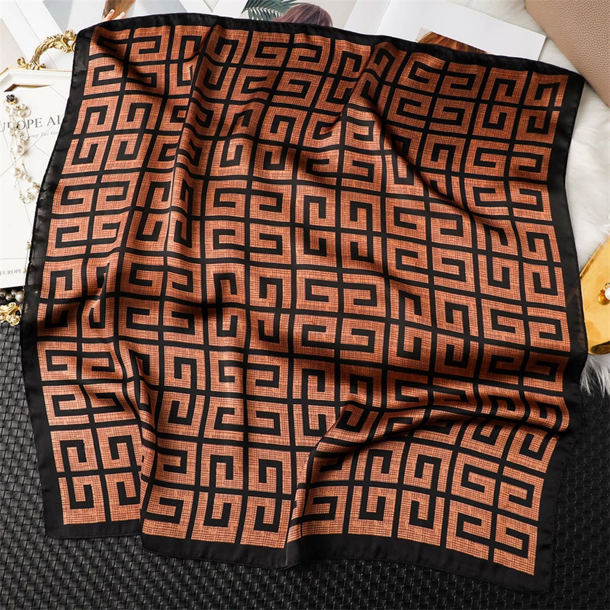 Luxury Small Silk Scarf,Versatile Shawl