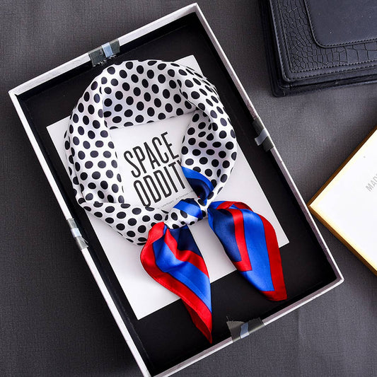 CWASC2407_CONTRAST COLOR POLKA DOT TRENDY RETRO SCARF