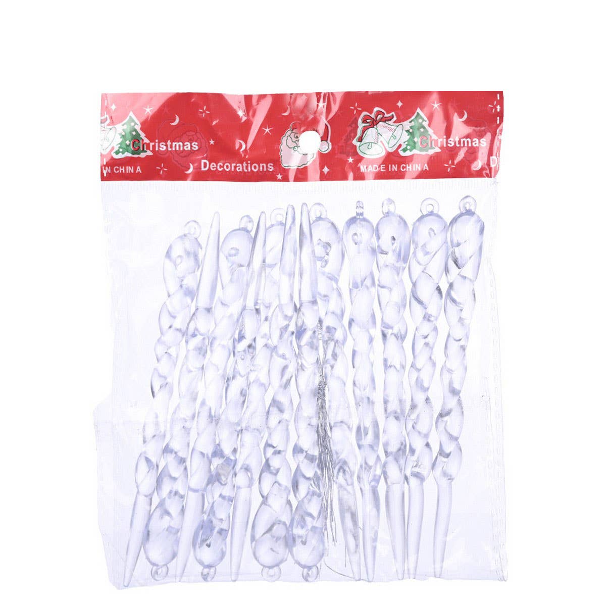 CWMM10167_CHRISTMAS TREE CLEAR ICICLE HANGING ORNAMENT