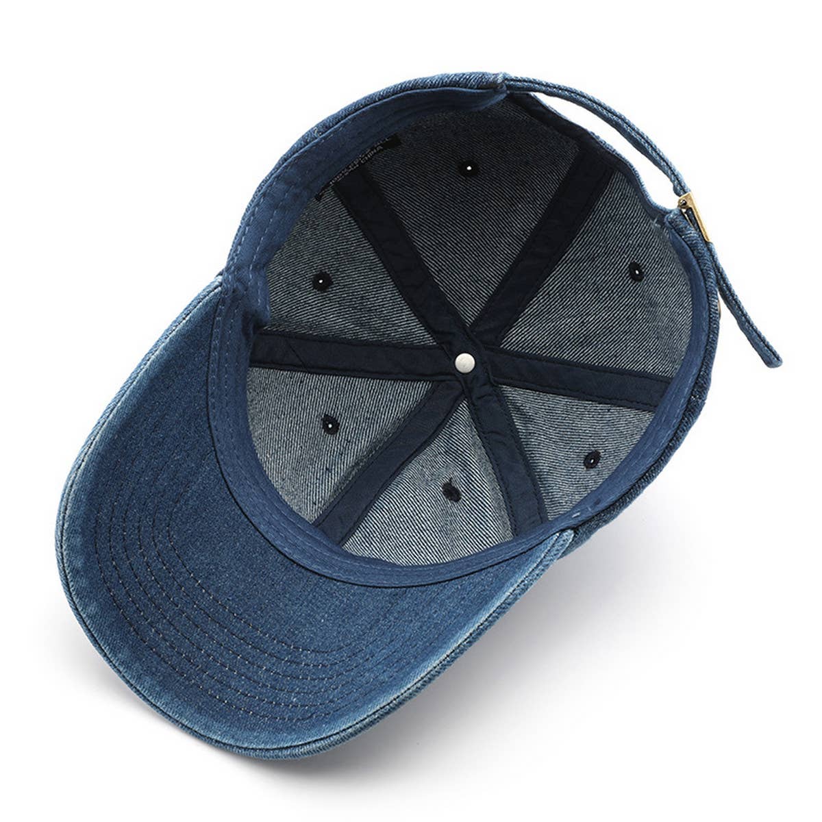 CWAH3207_PERSONALIZED WASHED DENIM PLAIN BASEBALL CAP